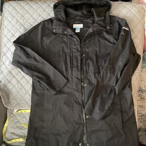 Columbia Sportswear Co BLK Lt Wt Full Zip Windbreaker Jacket XL EUC Nylon Blend